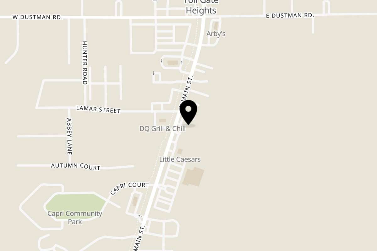 Map showing the location of Grand Sweet Shop on 953 N Main St in Bluffton